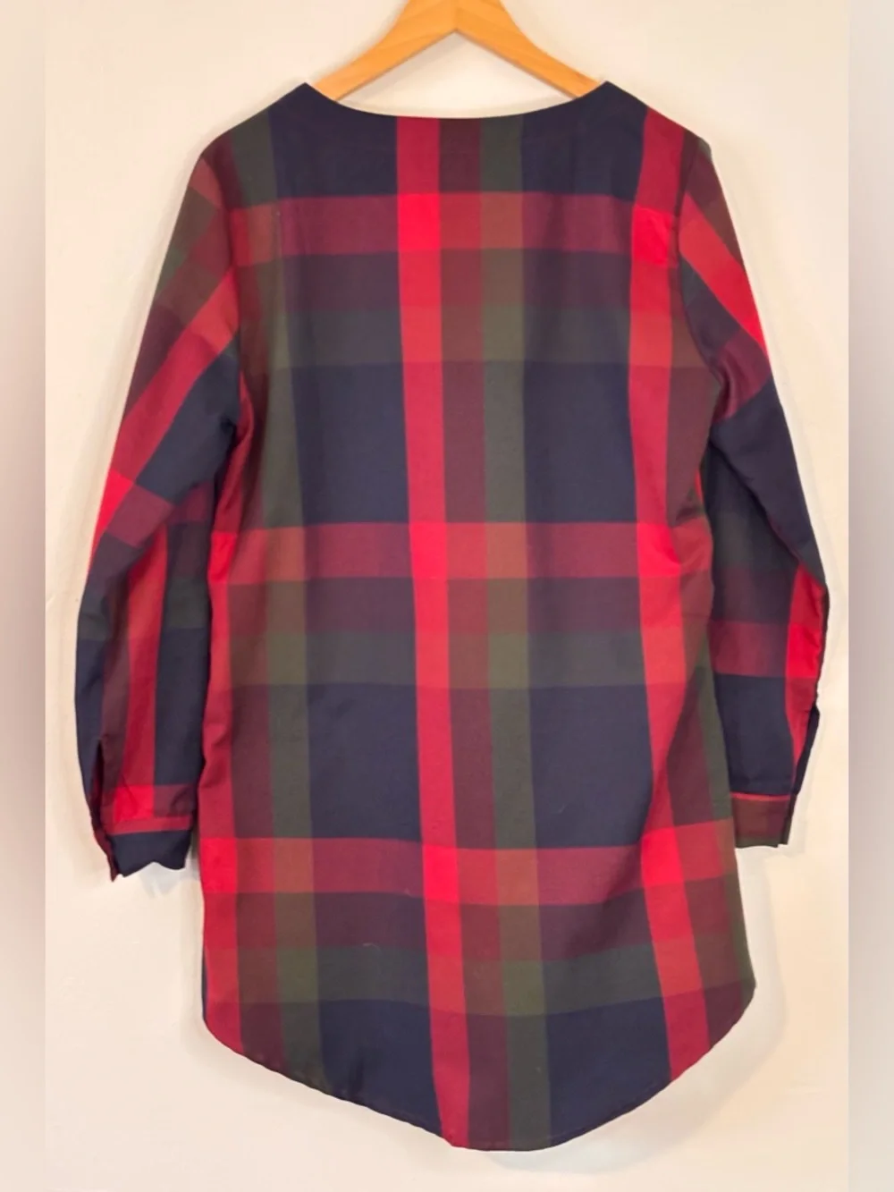 🌸 Cupshe Buffalo Plaid Flannel-Style Mini Shirt Dress Size Small
